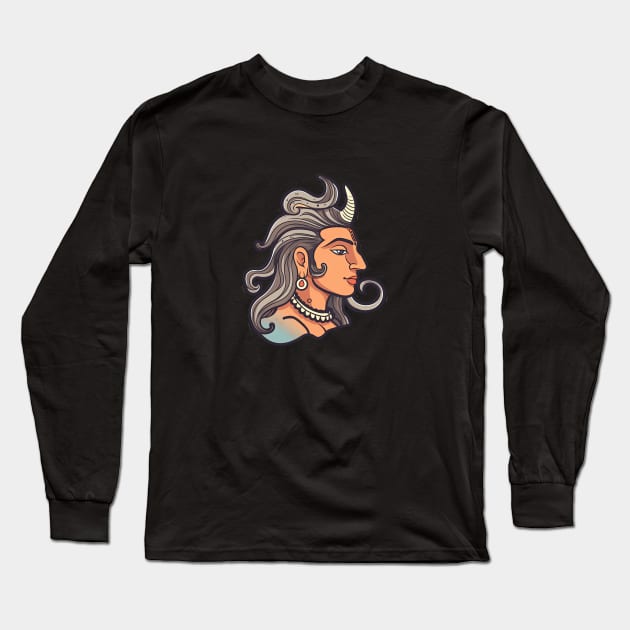 Shiva 2 Long Sleeve T-Shirt by Digitalys Studios